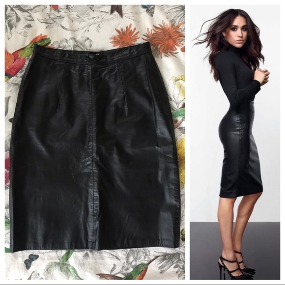 Dresses & Skirts - FALL TREND alert: LEATHER SKIRT! Like this Vintage